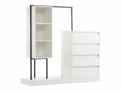 Conjunto de armario con cajones, aparador y barra para colgar ropa, 140x40x135cm.^ Online