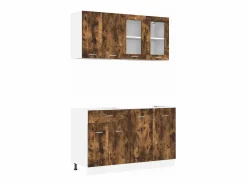 Conjunto de armarios de cocina Lyon 4 pcs Roble ahumado^vidaxl