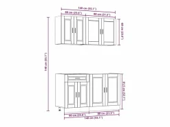 vidaxl Conjunto de armarios de cocina de 4 piezas 