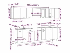 vidaxl Cocina Completa|Conjunto de armarios de cocina de 11 piezas "Lyon" de madera de ingeniería de madera vieja