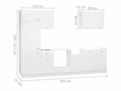 vidaxl Conjunto de armarios de cocina de 7 piezas 