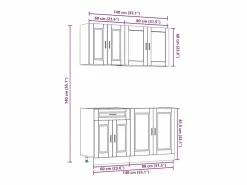 vidaxl Cocina Completa|Conjunto de armarios de cocina de 4 piezas 