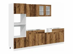 Conjunto de armarios de cocina de 7 piezas "Lyon" de, madera de ingeniería envejecida^vidaxl Clearance