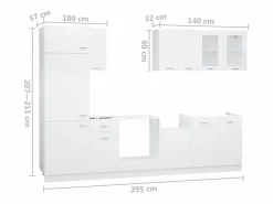 Conjunto de armarios de cocina de 8 piezas 