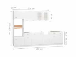 vidaxl Conjunto de armarios de cocina de 7 piezas 
