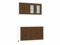 vidaxl Cocina Completa|Conjunto de armarios de cocina de 4 piezas "Kalmar" de en madera de ingeniería de roble marrón