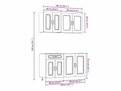 vidaxl Cocina Completa|Conjunto de armarios de cocina de 4 piezas 