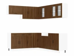 vidaxl Conjunto de armarios de cocina de 11 piezas "Kalmar" de madera de ingeniería de roble marrón Color natural claro Discount