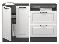 Vicco Conjunto de armarios para techo inclinado casa de campo blanca/antracita 120x46x81.6 rion Blanco roto Outlet
