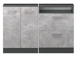 Vicco Conjunto de armarios para techo inclinado hormigón/antracita 120x46x81.6 rion Gris claro