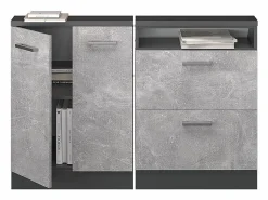 Vicco Conjunto de armarios para techo inclinado hormigón/antracita 120x46x81.6 rion Gris claro