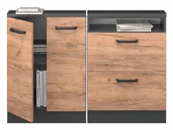 Conjunto de armarios para techo inclinado oro power roble/antracita 120x46x81.6 rion^Vicco Outlet