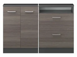 Vicco Conjunto de armarios para techo inclinado gris noble/antracita 120x46x81.6 rion Gris claro
