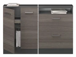 Vicco Conjunto de armarios para techo inclinado gris noble/antracita 120x46x81.6 rion Gris claro