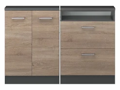 Vicco Conjunto de armarios para techo inclinado sonoma/antracita 120x46x81.6 rion Color natural claro Discount
