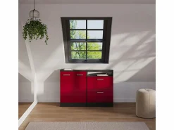 Vicco Conjunto de armarios para techo inclinado brillo intenso/antracita 120x46x81.6 rion Rojo
