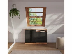 Conjunto de armarios para techo inclinado antracita casa de campo/roble kraft dorado 120x46x81.6 rion^Vicco