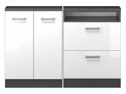 Vicco Conjunto de armarios para techo inclinado brillo/antracita 120x46x81.6 rion Blanco Online