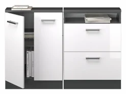 Vicco Conjunto de armarios para techo inclinado brillo/antracita 120x46x81.6 rion Blanco Online