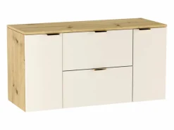 Conjunto De Baño|Conjunto de baño 120 cm Cashmere / Roble Nogal Armario con encimera + Columna Orio