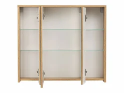 Conjunto De Baño|Conjunto de baño 80 cm Vivien Roble Wotan Columna Armario con espejo