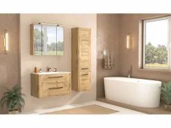 Conjunto de baño 80 cm Vivien Roble Wotan Armario con espejo^ Best