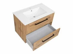 Conjunto de baño 80 cm Vivien Roble Wotan Armario con espejo^ Best