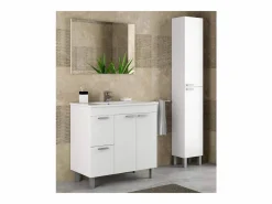 Mueble De Aseo|Conjunto de baño Aktiva con espejo y lavabo 80 cm
