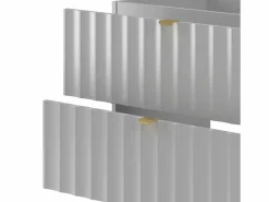 Conjunto de baño 140 cm Armario con encimera Estantería Frentes ranurados Arcos Blanco Sale