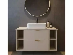 Mueble De Lavabo|Conjunto de baño de cachemira 100 cm Armario con encimera y estanterías Orio