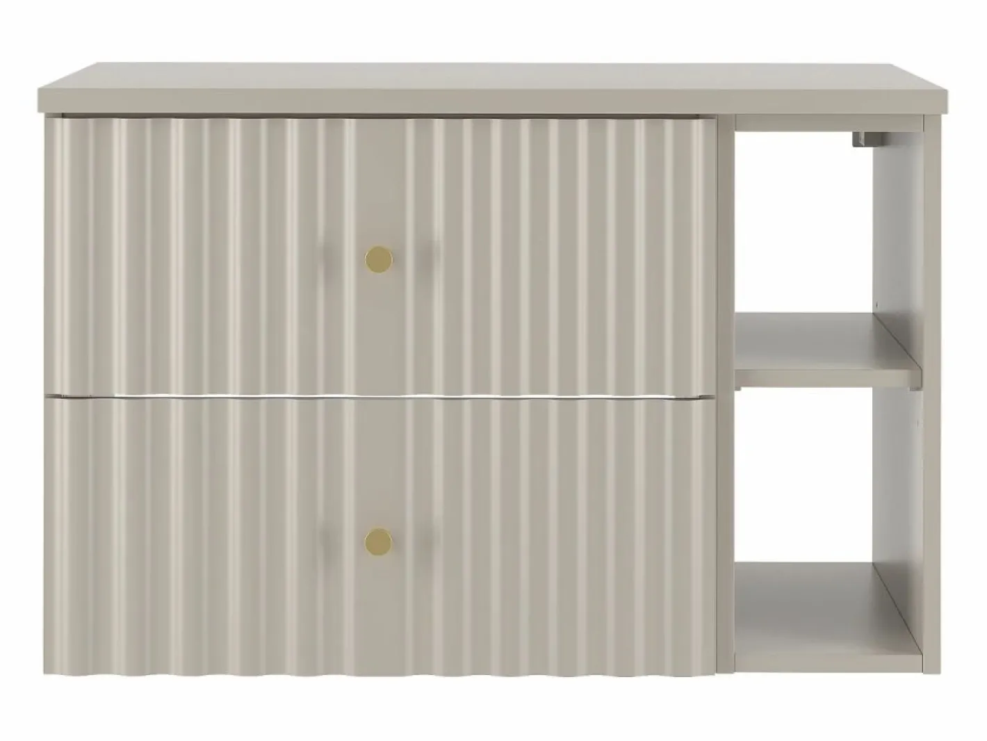 Mueble De Lavabo|Conjunto de baño de cachemira 80 cm Armario con encimera y estantería Frentes ranurados Aqua
