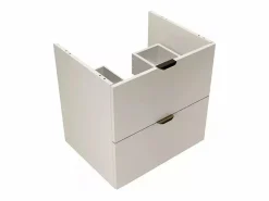 Conjunto de baño de cachemira de 80 cm. Armario con encimera y estantería Orio. Beige Outlet