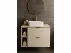 Conjunto de baño de cachemira 80 cm Armario con encimera Estantería Columna Orio^ Outlet