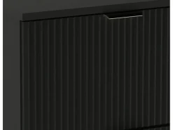 Conjunto de baño 100 cm Armario Estantería Encimera Columna Frentes ranurados Negro Online