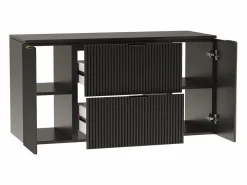 Conjunto De Baño|Conjunto de baño 120 cm Armario Encimera Columna Frentes ranurados