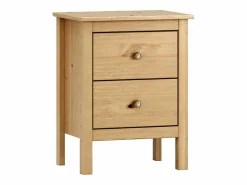 Conjunto de cabecero de 155x45cm y Dos mesitas de Noche de 2 cajones en Madera Maciza en color Miel-Roble^ Best