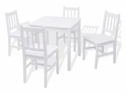 vidaxl Mesa Alta|Conjunto de comedor 5 piezas madera de pino
