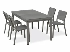Conjunto de comedor de 4 plazas en aluminio^Dcb Garden New