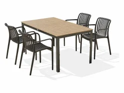 Conjunto de comedor de jardín 4 plazas de aluminio^Dcb Garden Outlet