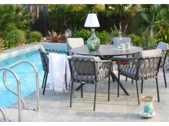 Paris Garden Conjunto de comedor de jardín 6 plazas de aluminio Gris antracita Sale