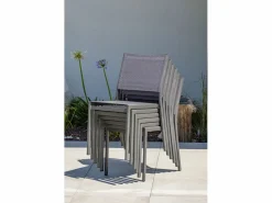 Dcb Garden Conjunto de comedor de jardín 8 plazas de aluminio Gris antracita Outlet