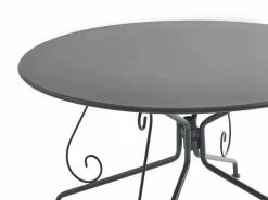 MYLIA Comedores De Jardín|Conjunto de comedor de jardín, metal forjado, mesa redonda, 4 sillones , GUERMANTES