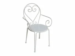MYLIA Comedores De Jardín|Conjunto de comedor de jardín en metal forjado con mesa redonda y 4 sillones s GUERMANTES