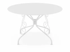 MYLIA Comedores De Jardín|Conjunto de comedor de jardín en metal forjado con mesa redonda y 4 sillones s GUERMANTES