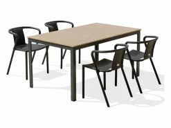 Conjunto de comedor de jardín 4 plazas de aluminio^Dcb Garden Outlet