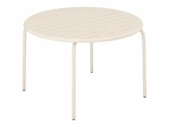 Conjunto de comedor jardín de metal - una mesa de D.110cm y 4 sillas apilables - MIRMANDE^MYLIA New