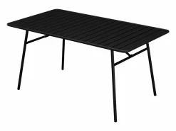 MYLIA Conjunto de comedor jardín metal mesa L.160 cm 2 sillones 4 sillas MIRMANDE Negro Discount