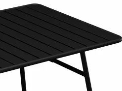 MYLIA Conjunto de comedor jardín metal mesa L.160 cm 2 sillones 4 sillas MIRMANDE Negro Discount
