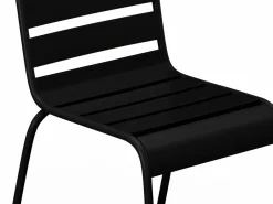MYLIA Conjunto de comedor jardín de metal - una mesa D.110cm y 4 sillas apilables - - MIRMANDE Negro Clearance