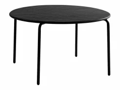 MYLIA Conjunto de comedor jardín de metal - una mesa D.110cm y 4 sillas apilables - - MIRMANDE Negro Clearance